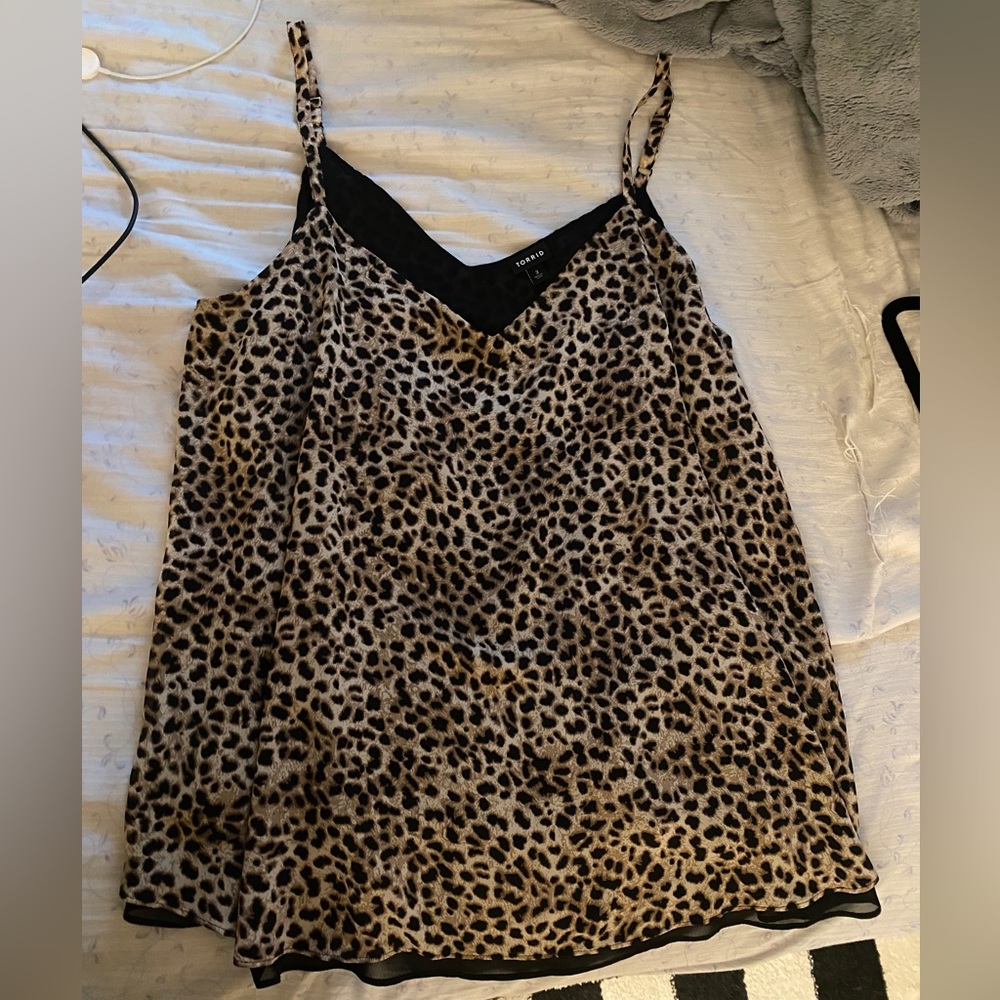 Cheetah Torrid Tank Top Blouse Material Size 3